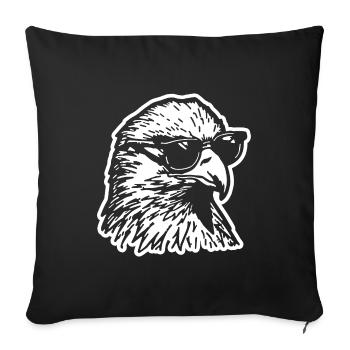Aigle Tête d’aigle - Housse de coussin décorative 45 x 45 cm - noir - Devant