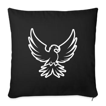 Aigle Tête d’aigle - Housse de coussin décorative 45 x 45 cm - noir - Devant