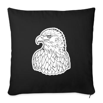 Aigle Tête d’aigle - Housse de coussin décorative 45 x 45 cm - noir - Devant