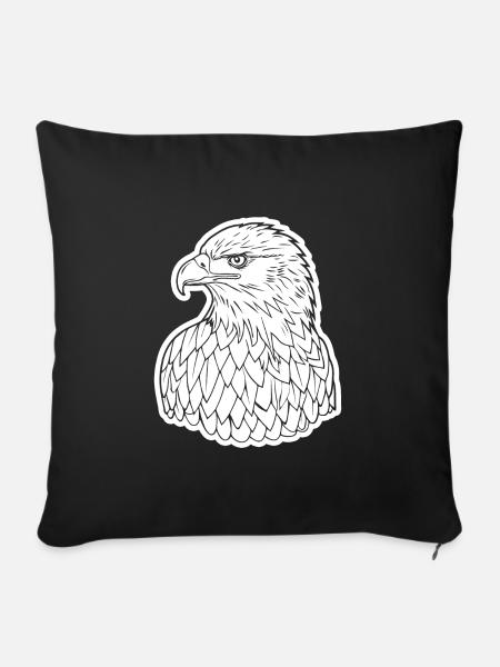 Adler Adlerkopf - Sofakissenbezug 45 x 45 cm - Schwarz