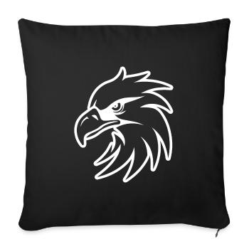 Aigle Tête d’aigle - Housse de coussin décorative 45 x 45 cm - noir - Devant