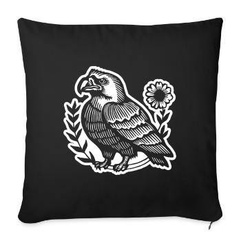 Aigle Tête d’aigle - Housse de coussin décorative 45 x 45 cm - noir - Devant