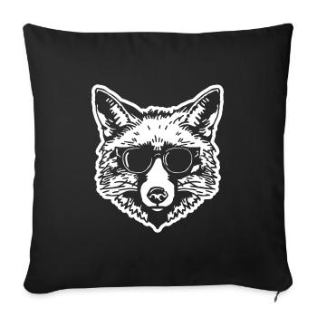 Fox Foxes - Sofa pillowcase 17,3'' x 17,3'' (45 x 45 cm) - black - Front