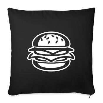 Hamburg burgers - Sofa pillowcase 17,3'' x 17,3'' (45 x 45 cm) - black - Front