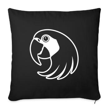 Perroquet oiseau - Housse de coussin décorative 45 x 45 cm - noir - Devant