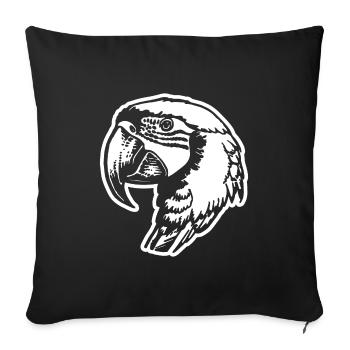 Perroquet oiseau - Housse de coussin décorative 45 x 45 cm - noir - Devant