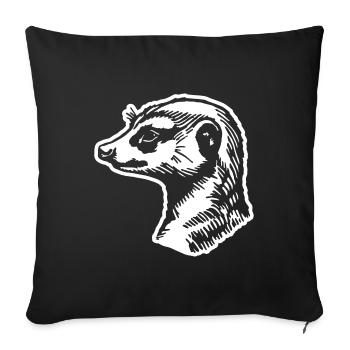 Meerkat - Sofa pillowcase 17,3'' x 17,3'' (45 x 45 cm) - black - Front