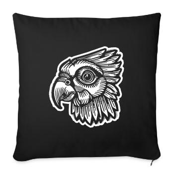 Perroquet oiseau - Housse de coussin décorative 45 x 45 cm - noir - Devant