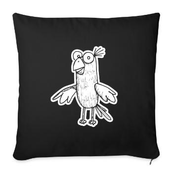 Perroquet oiseau - Housse de coussin décorative 45 x 45 cm - noir - Devant