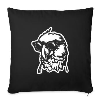 Perroquet oiseau - Housse de coussin décorative 45 x 45 cm - noir - Devant
