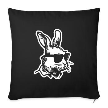 Rabbit Rabbit - Sofa pillowcase 17,3'' x 17,3'' (45 x 45 cm) - black - Front