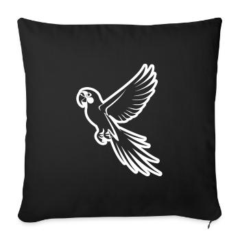 Perroquet oiseau - Housse de coussin décorative 45 x 45 cm - noir - Devant