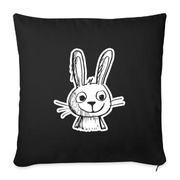 Rabbit Rabbit - Sofa pillowcase 17,3'' x 17,3'' (45 x 45 cm) - black - Front