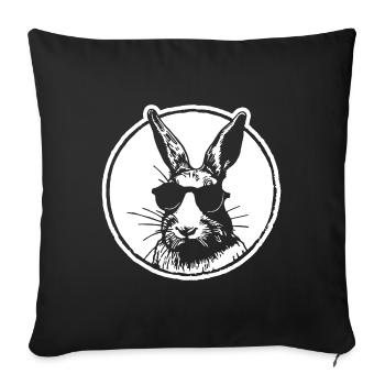 Rabbit Rabbit - Sofa pillowcase 17,3'' x 17,3'' (45 x 45 cm) - black - Front
