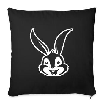 Rabbit Rabbit - Sofa pillowcase 17,3'' x 17,3'' (45 x 45 cm) - black - Front