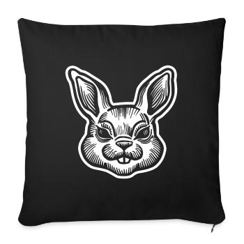 Rabbit Rabbit - Sofa pillowcase 17,3'' x 17,3'' (45 x 45 cm) - black - Front