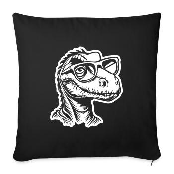Dinosaure Dino - Housse de coussin décorative 45 x 45 cm - noir - Devant