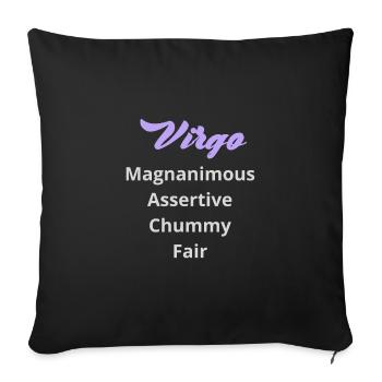 Logo signe astrologique "Vierge" - Housse de coussin décorative 45 x 45 cm - noir - Devant