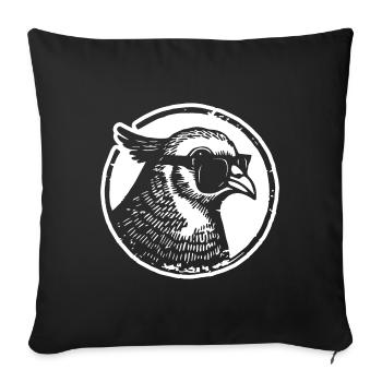 Pigeon pigeons pigeon cadeau colombophile - Housse de coussin décorative 45 x 45 cm - noir - Devant