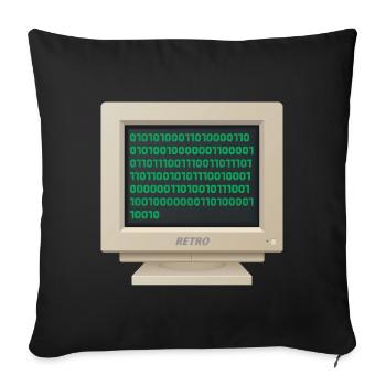 CRT - Binary Code - Sofa pillowcase 17,3'' x 17,3'' (45 x 45 cm) - black - Front