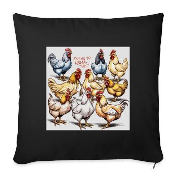 Chicken Ballet: Polyphonic Chicken Troupe - Sofa pillowcase 17,3'' x 17,3'' (45 x 45 cm) - black - Front