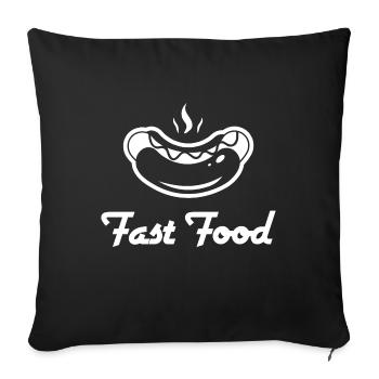 Hot Dogs Restauration rapide Idée cadeau de nourriture - Housse de coussin décorative 45 x 45 cm - noir - Devant