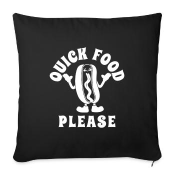 Hot-dogs Restauration rapide Nourriture Cadeau Dire Drôle - Housse de coussin décorative 45 x 45 cm - noir - Devant