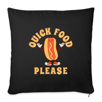 Hot Dogs Fast Food Food Gift Gift Idea - Sofa pillowcase 17,3'' x 17,3'' (45 x 45 cm) - black - Front