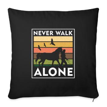 Cadeau Cheval Sport Femmes Hobby Dire Vintage - Housse de coussin décorative 45 x 45 cm - noir - Devant