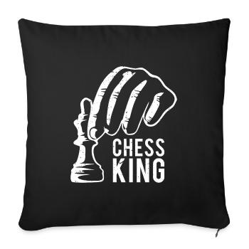 Roi des échecs Cadeau Echecs Sport Maître d’échecs - Housse de coussin décorative 45 x 45 cm - noir - Devant