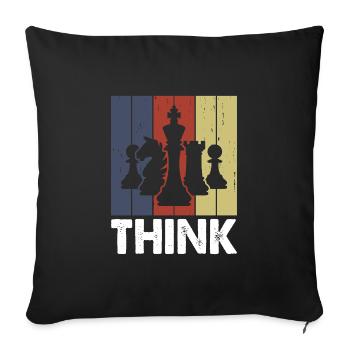 Think Retro Chess Player Geschenk Schach Sport - Sofakissenbezug 45 x 45 cm - Schwarz - Vorne