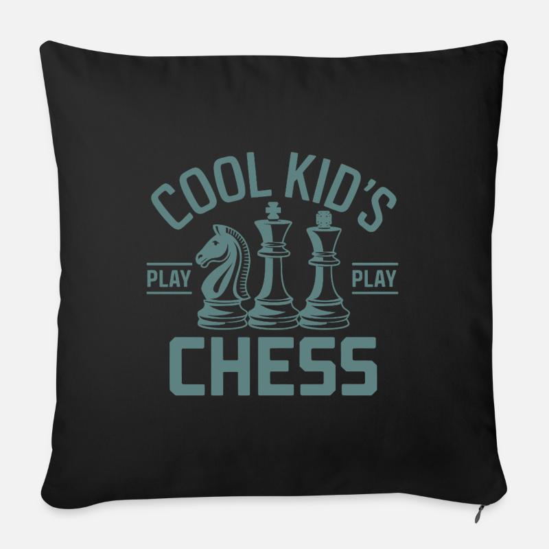 Chess Lover Chess Player Geschenk Schach Sport - Sofakissenbezug 45 x 45 cm - Schwarz