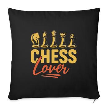 Chess Junkie Cadeau Echecs Sport Maître d’échecs - Housse de coussin décorative 45 x 45 cm - noir - Devant
