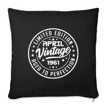 Original depuis avril 1961 cadeau anniversaire avr - Housse de coussin décorative 45 x 45 cm - noir - Devant