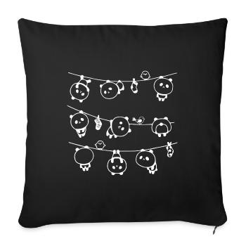 Panda Power Gift Bear Animal Gift Idea - Sofa pillowcase 17,3'' x 17,3'' (45 x 45 cm) - black - Front