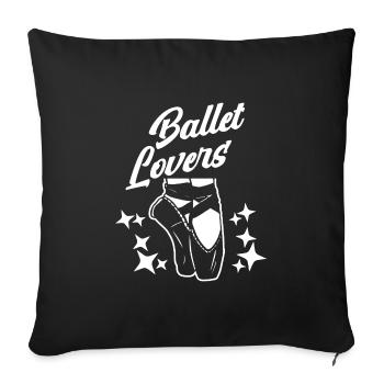 Amateur de ballet Femmes danseuse cadeau dire - Housse de coussin décorative 45 x 45 cm - noir - Devant
