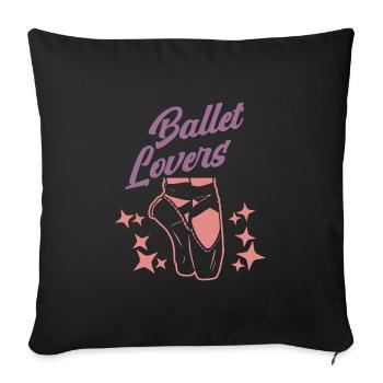 Ballet Ballerine Ballet danseuse femmes disant - Housse de coussin décorative 45 x 45 cm - noir - Devant