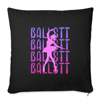 Ballet Ballerine Dancing Cadeau Dire Femmes - Housse de coussin décorative 45 x 45 cm - noir - Devant