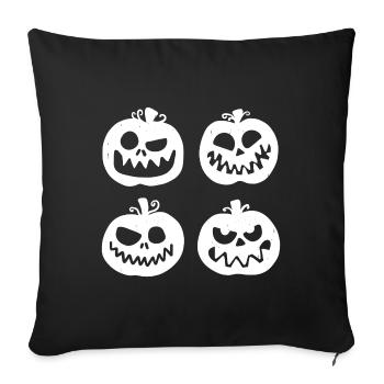 Vintage Citrouille Jack O Lanterne Costume Halloween - Housse de coussin décorative 45 x 45 cm - noir - Devant