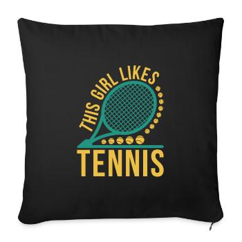 Tennis Loisir Sports Joueurs de tennis Amateur de tennis - Housse de coussin décorative 45 x 45 cm - noir - Devant
