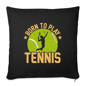 Amateur de tennis Joueur de tennis Balle de tennis Sport - Housse de coussin décorative 45 x 45 cm - noir - Devant