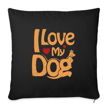 Gift Saying Pets Dog Dog Love - Sofa pillowcase 17,3'' x 17,3'' (45 x 45 cm) - black - Front