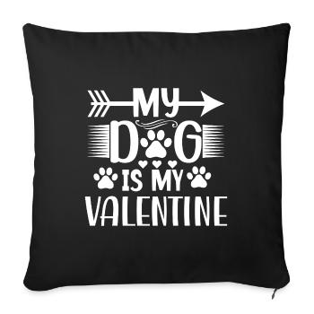 Valentine Gift Saying Pets Dog Love - Sofa pillowcase 17,3'' x 17,3'' (45 x 45 cm) - black - Front