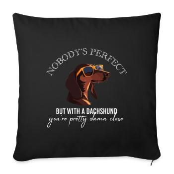 Nobodys parfait Teckel Dackel Saucisse Chien - Housse de coussin décorative 45 x 45 cm - noir - Devant