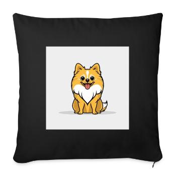 Cuddly Cartoon Dog - Sofa pillowcase 17,3'' x 17,3'' (45 x 45 cm) - black - Front