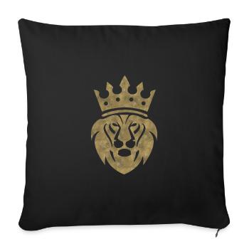 lion, king,king, gold, crown - Sofa pillowcase 17,3'' x 17,3'' (45 x 45 cm) - black - Front