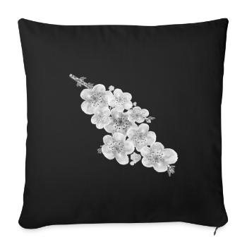 Cherry blossom - Sofa pillowcase 17,3'' x 17,3'' (45 x 45 cm) - black - Front