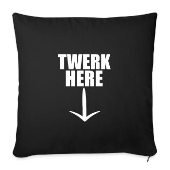 Twerk Here flèche vers le bas Renard - Housse de coussin décorative 45 x 45 cm - noir - Devant