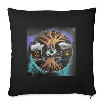Tree of life - Sofa pillowcase 17,3'' x 17,3'' (45 x 45 cm) - black - Front