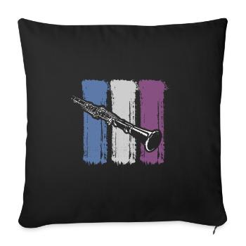klarinette - Sofakissenbezug 45 x 45 cm - Schwarz - Vorne